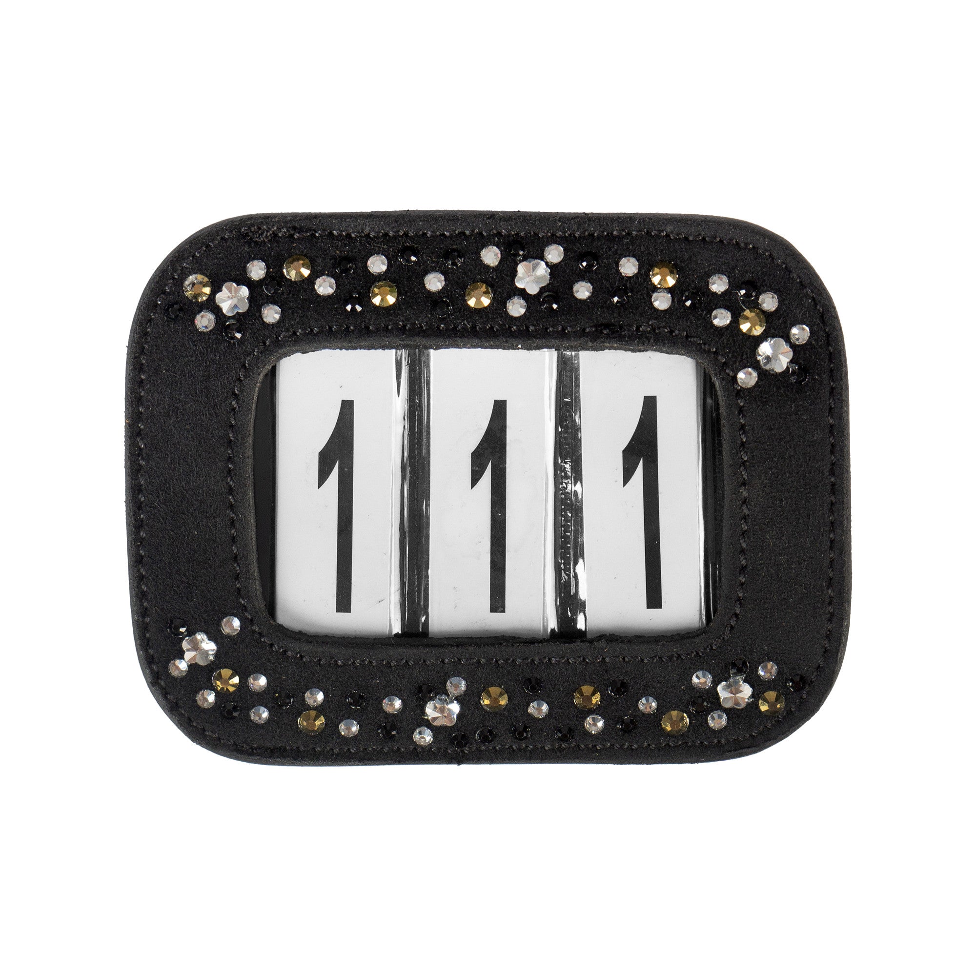Porte numéro de départ en cuir avec strass - HORKA
