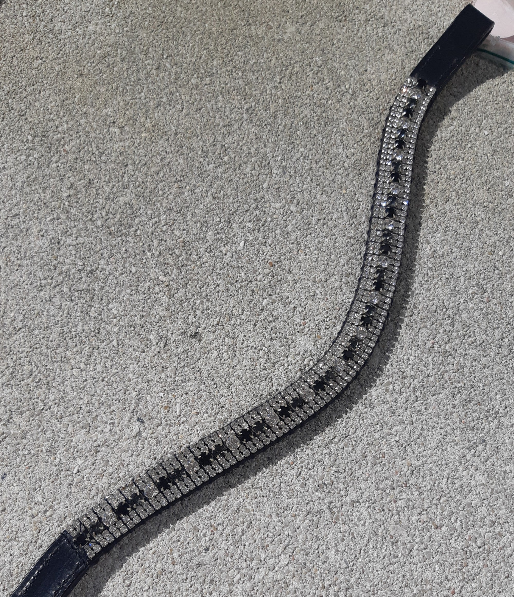 Rhinestone browband - black, gray and white