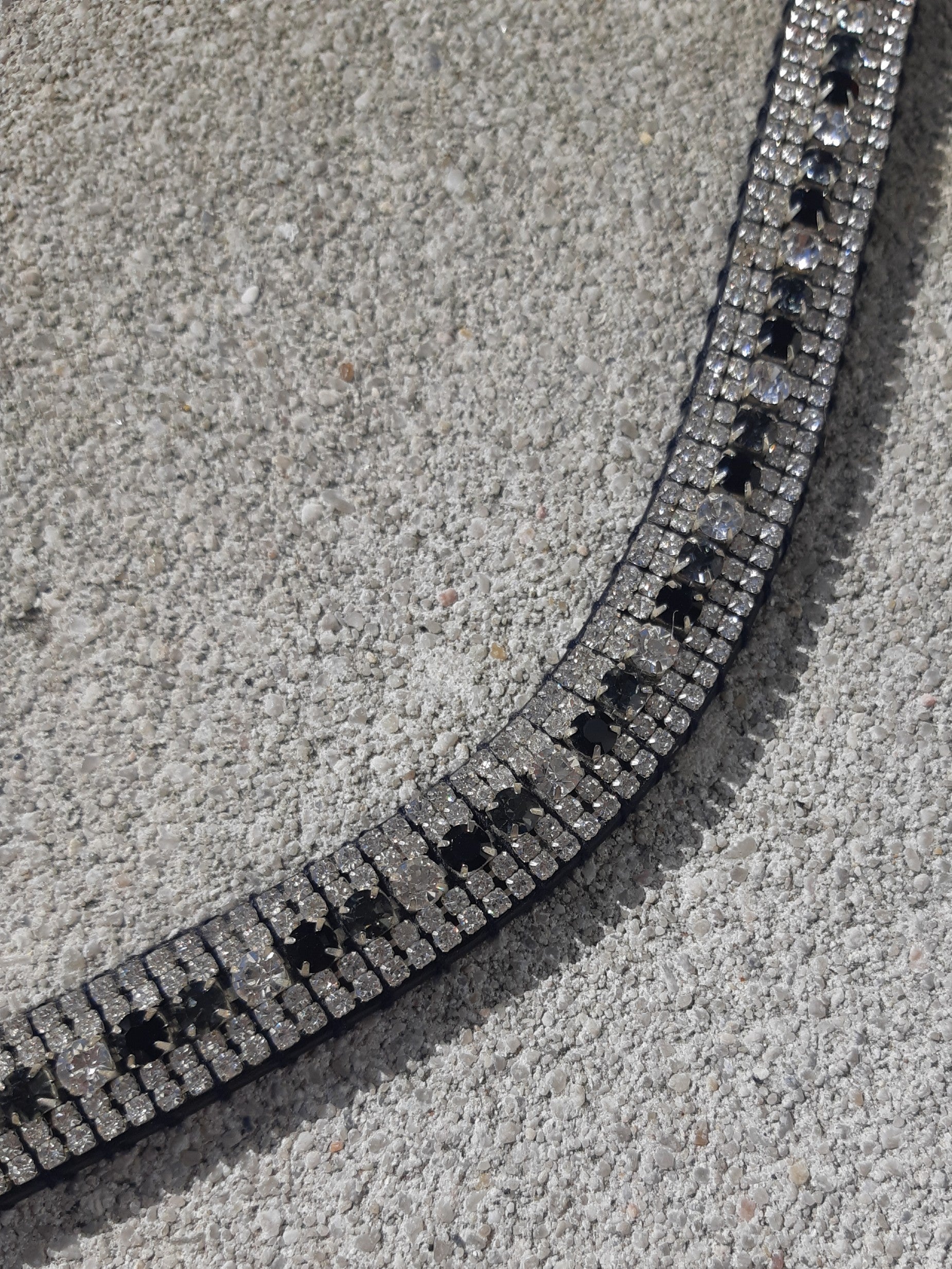 Rhinestone browband - black, gray and white