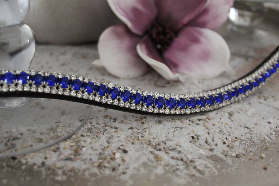 Frontal strass blancs et bleu roy