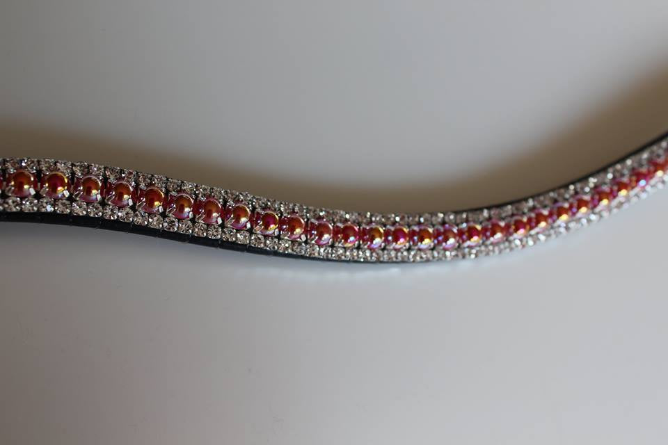 Frontal strass rouge à reflets