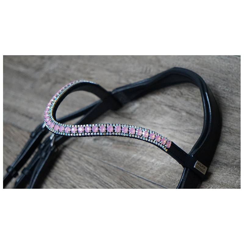 Frontal strass argent et rose