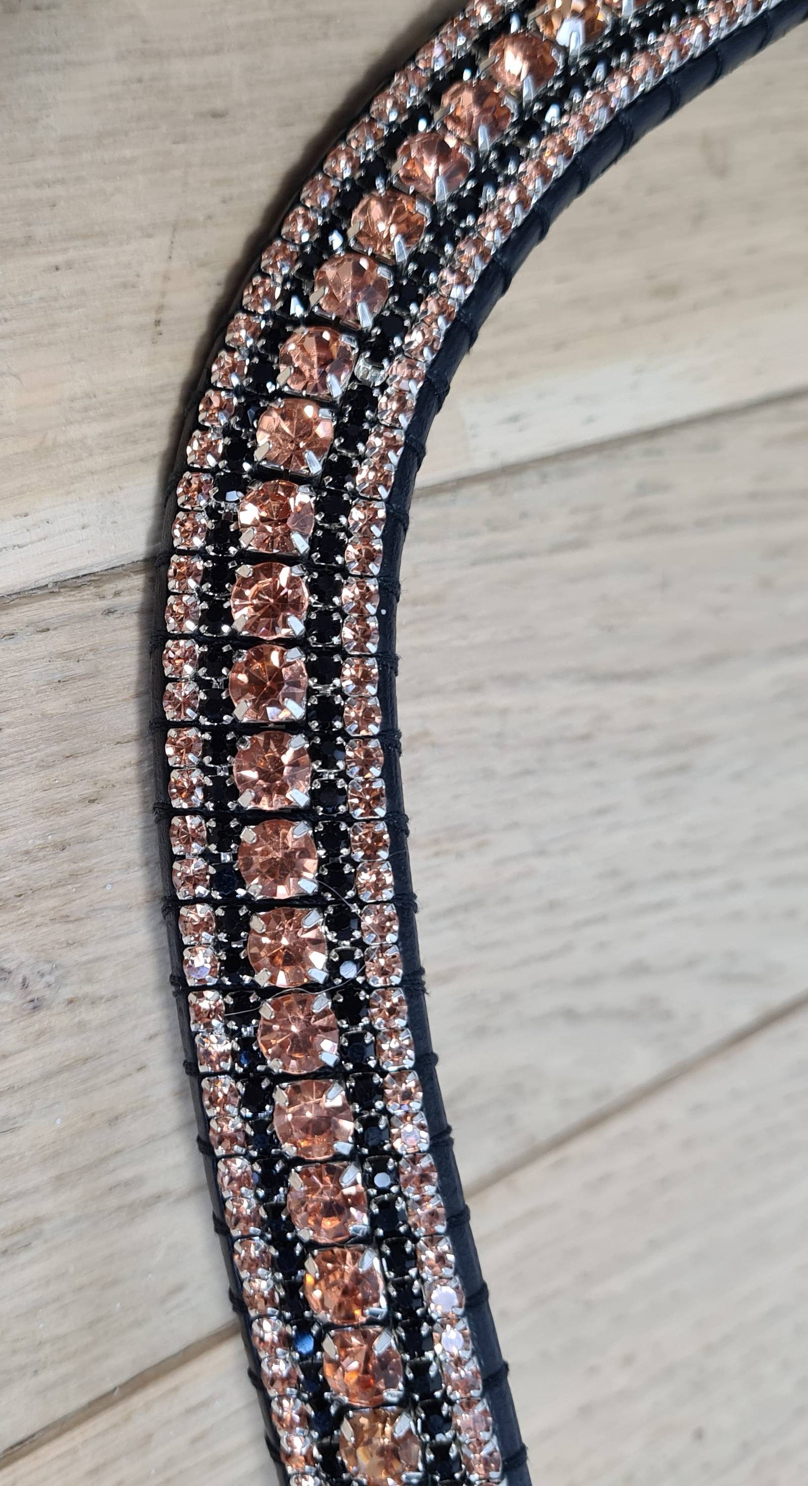 Frontal à strass noir et rosegold