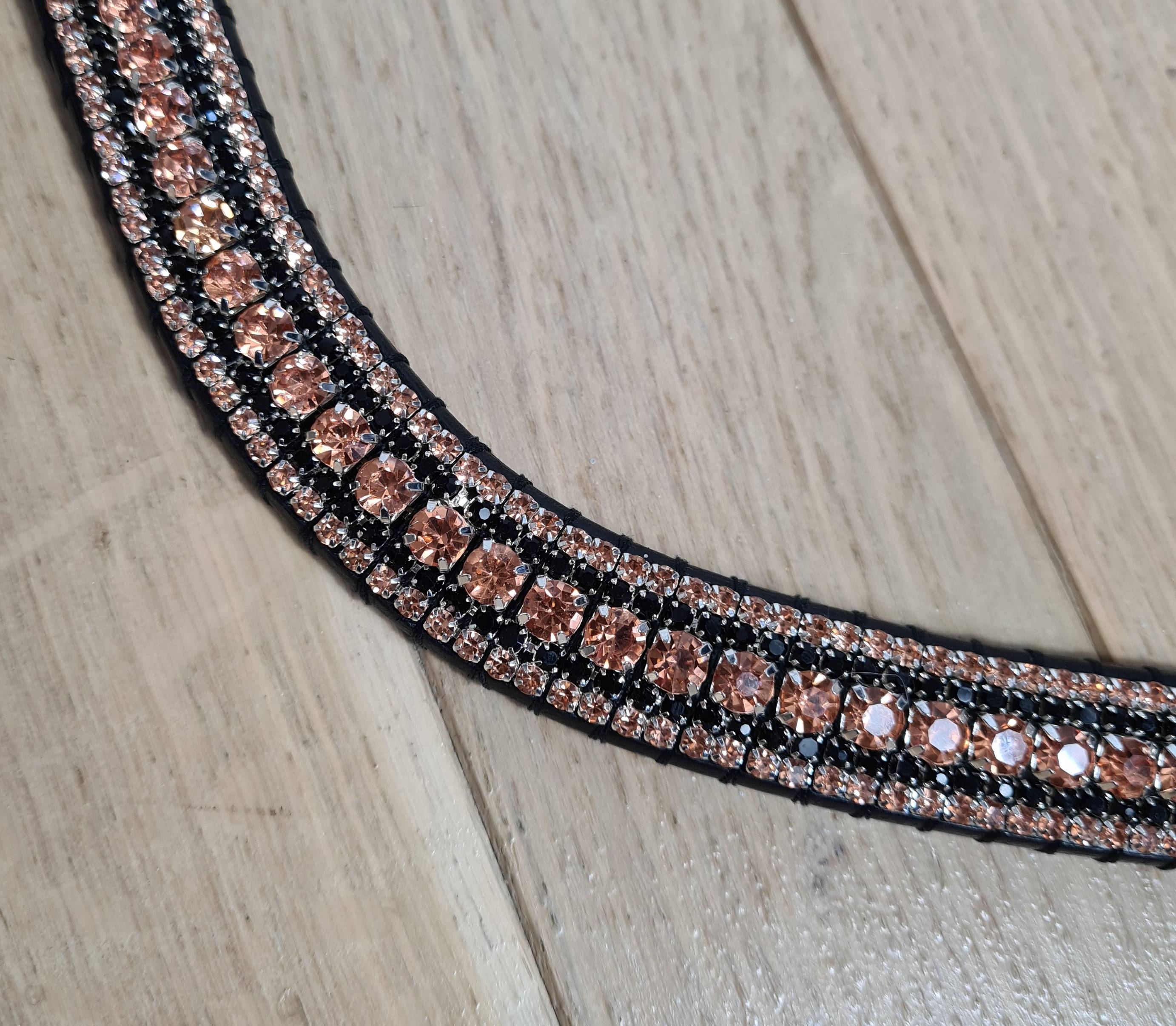 Frontal à strass noir et rosegold