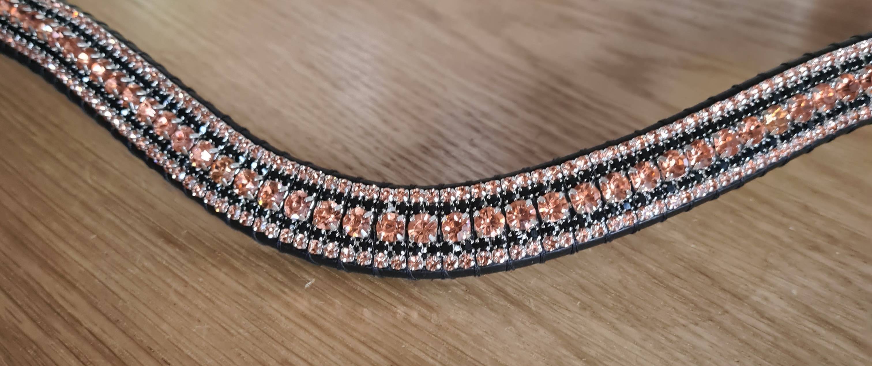Frontal à strass noir et rosegold