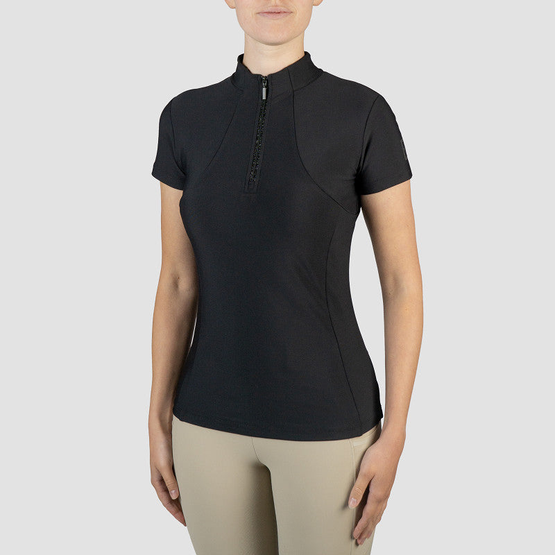 Polo technique manches courtes zip paillettes - HORKA