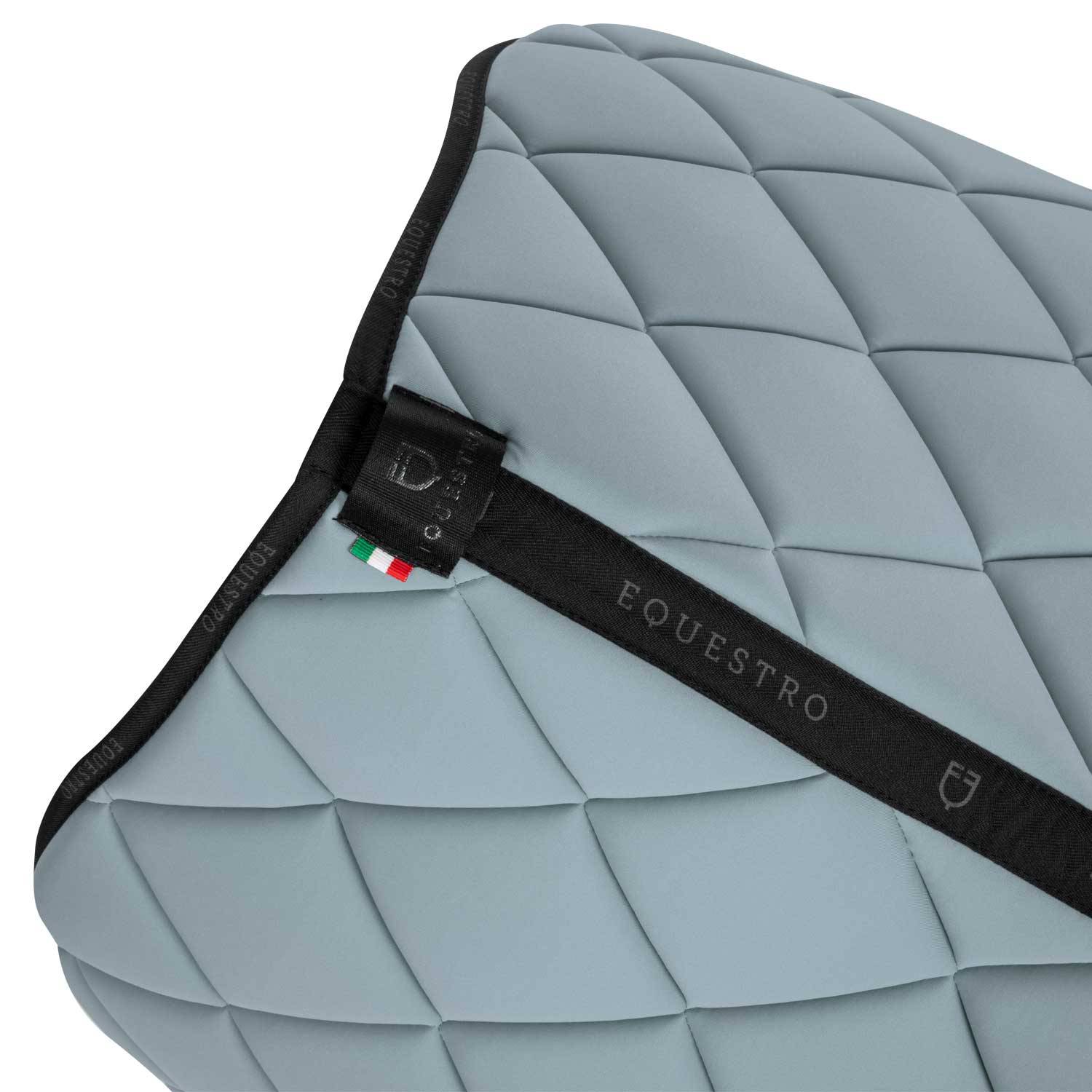 Tapis de selle logo grey mist/noir - EQUESTRO