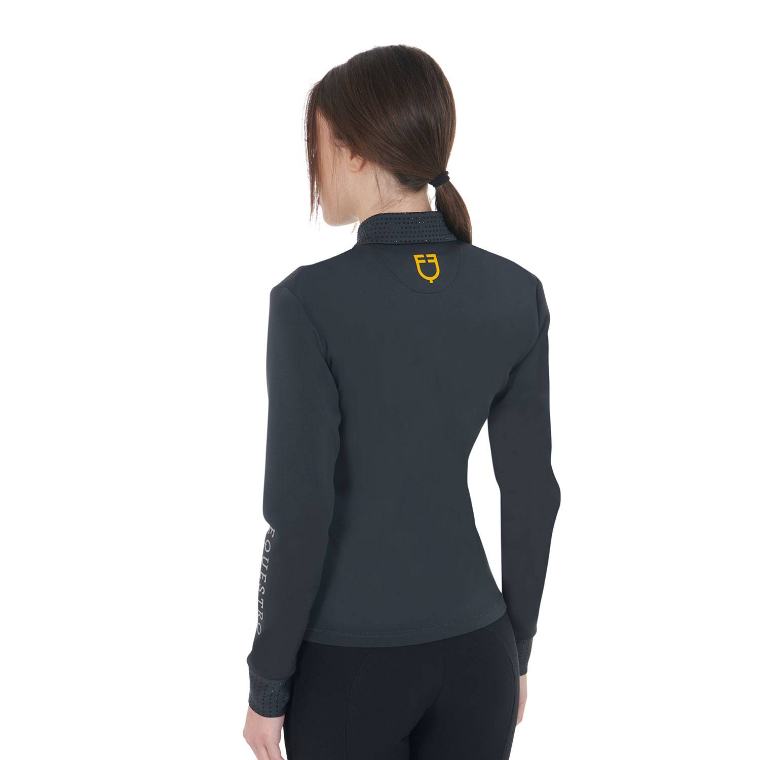 Zipped jacket with rhinestones - EQUESTRO