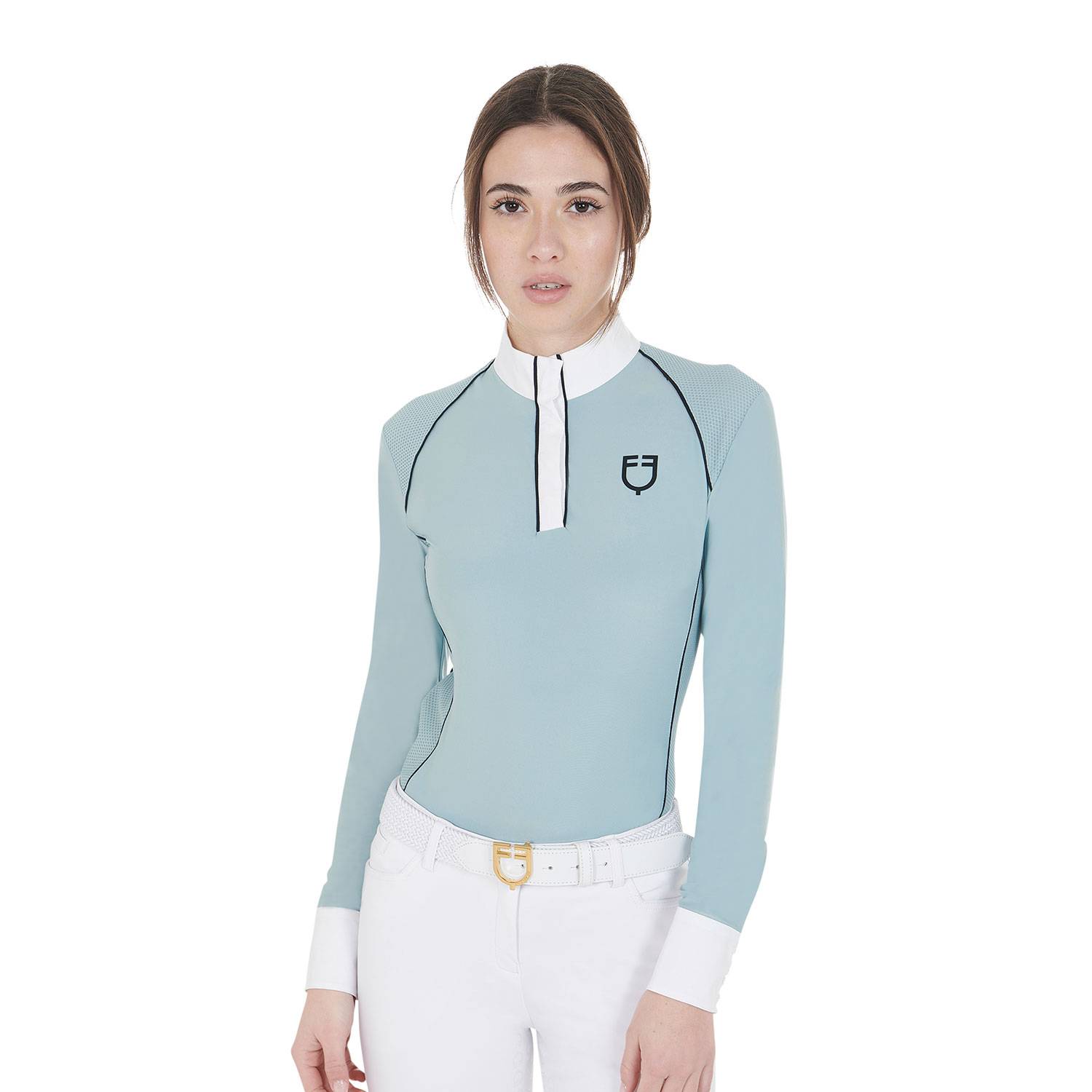 Long sleeve technical slim fit competition polo shirt - EQUESTRO