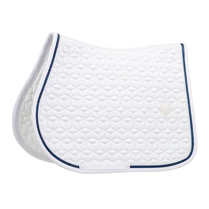 Glitter Rope Saddle Pad White/Navy - Kentucky