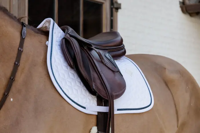 Glitter Rope Saddle Pad White/Navy - Kentucky