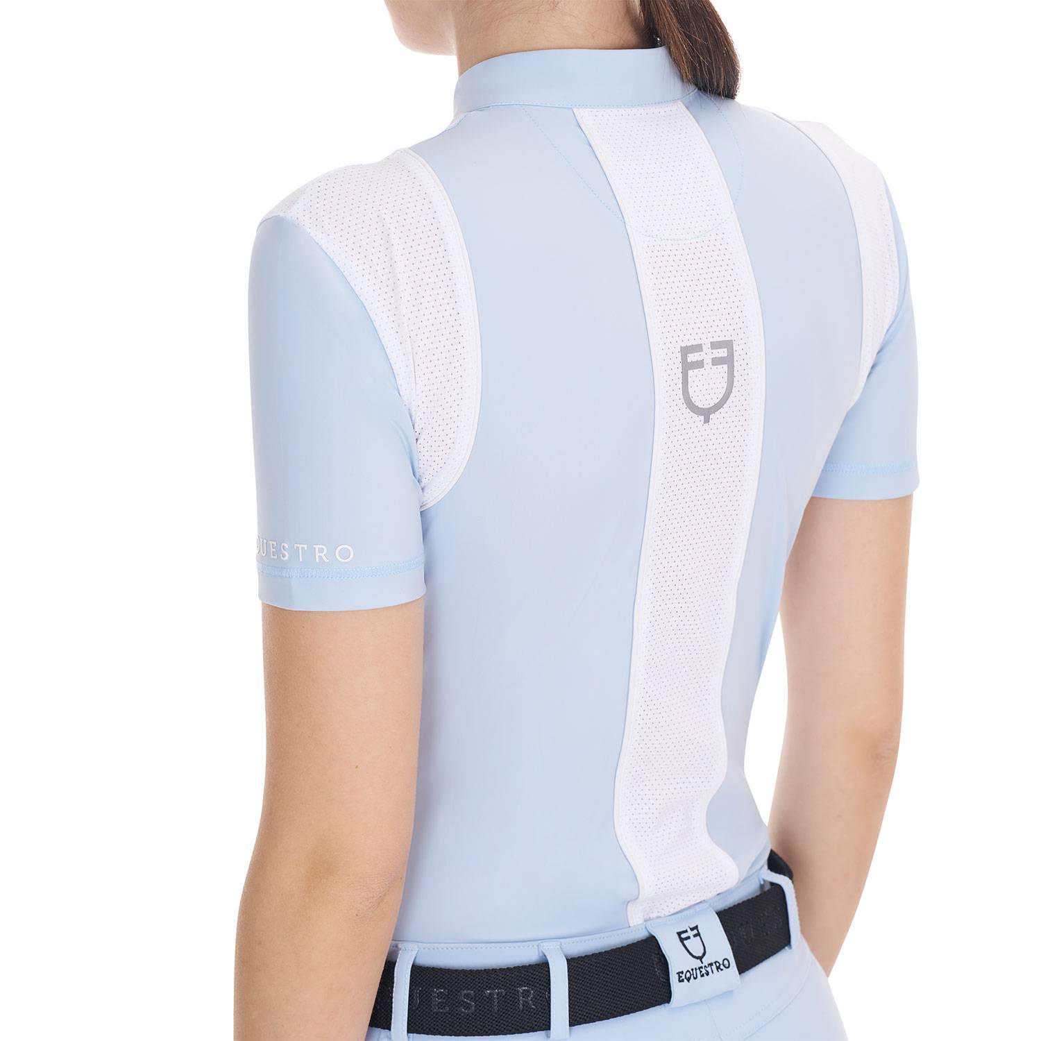 Slim fit training polo shirt with mesh inserts - EQUESTRO
