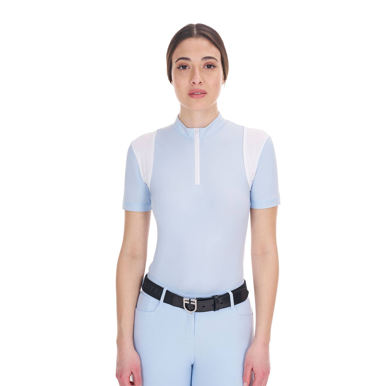 Slim fit training polo shirt with mesh inserts - EQUESTRO