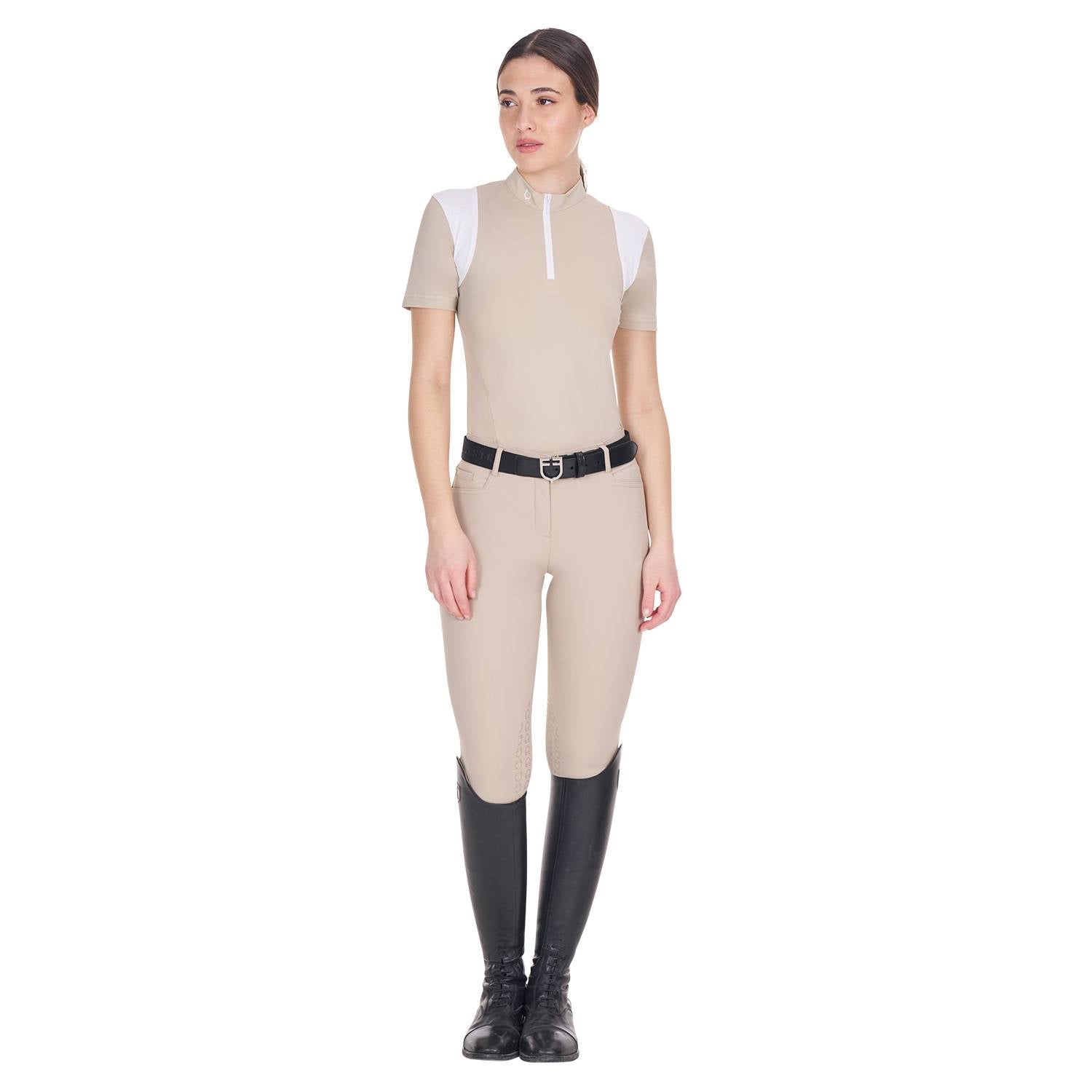 Slim fit training polo shirt with mesh inserts - EQUESTRO