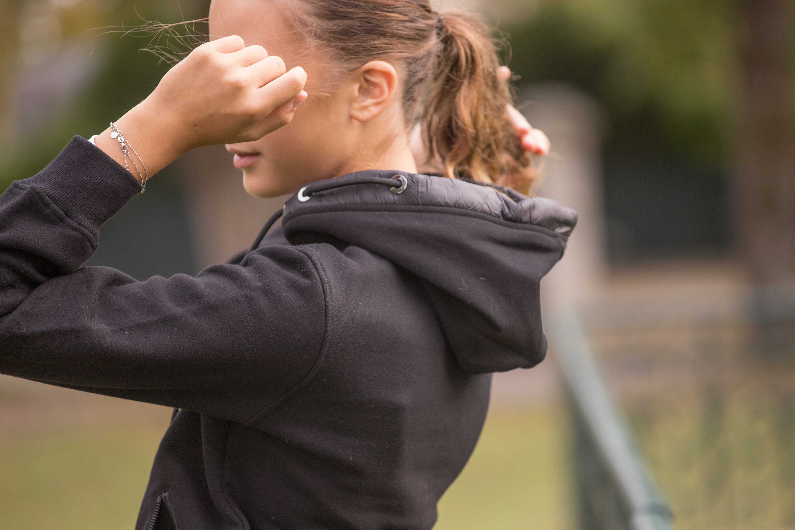 Fluore black zipped hooded sweatshirt - PENELOPE COLLECTION