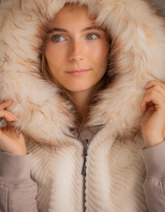 Bomber réversible Lyon écru et taupe - PENELOPE COLLECTION