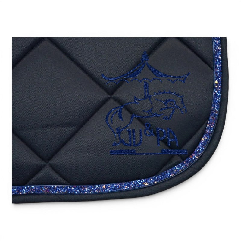 Tapis de selle Bleu marine galon disco bleu BRODERIE - JU&PA