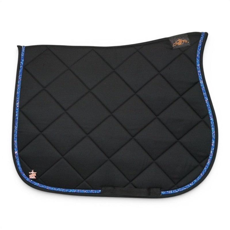 Tapis de selle Noir galon bleu - JU&PA