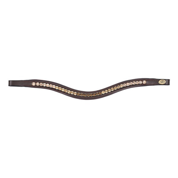 Frontal rembourré vague strass Marron, Doré, Beige - HFI