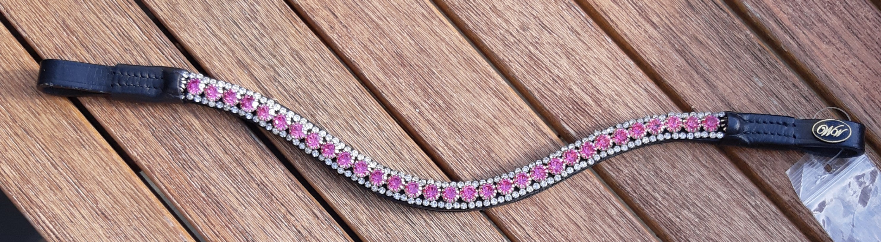 Frontal strass argent et rose