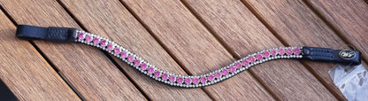 Frontal strass argent et rose