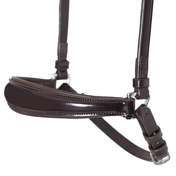 Brown varnished German noseband - SD Design