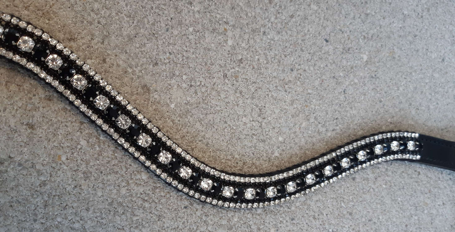 Frontal en strass Argent et noir