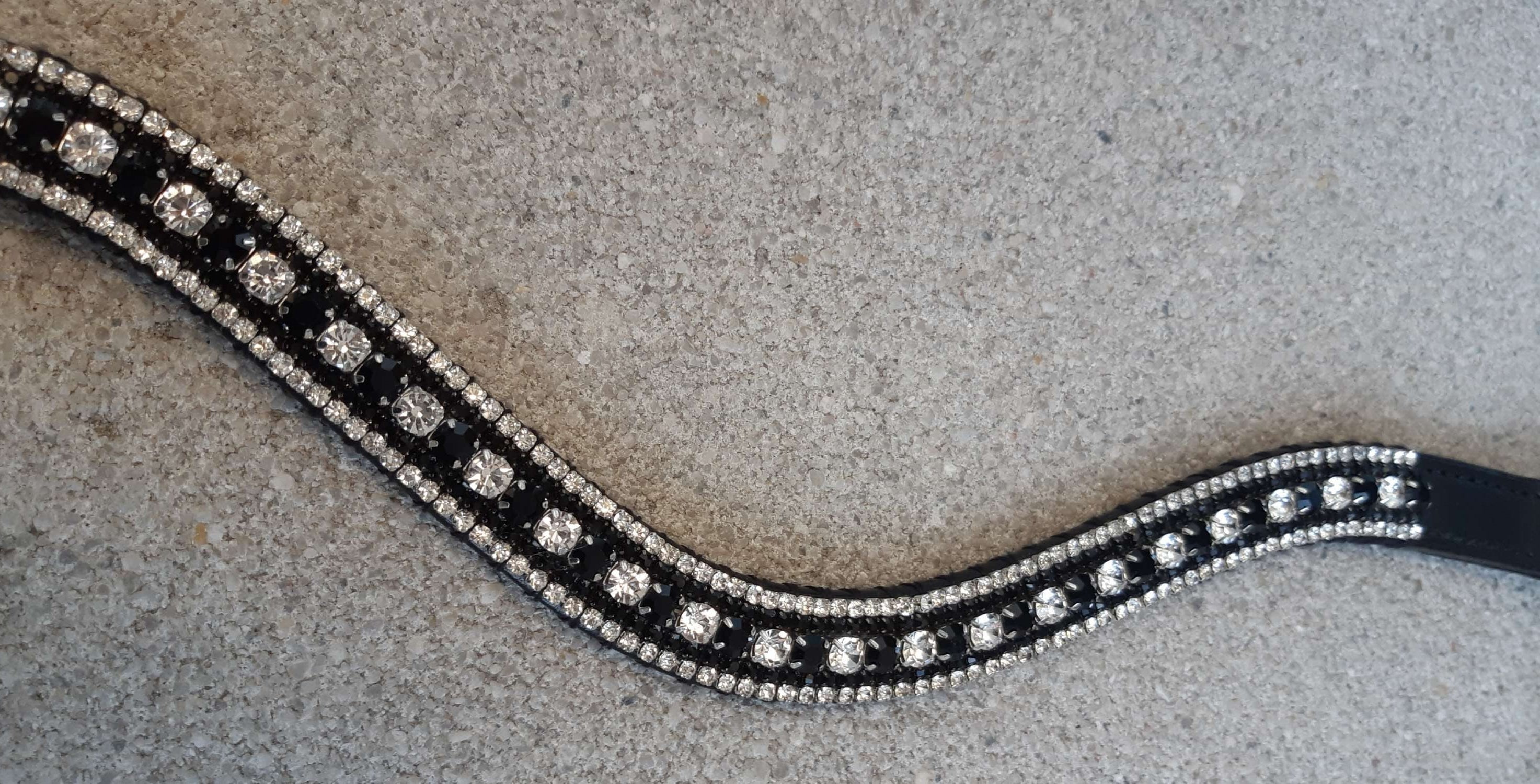 Frontal en strass Argent et noir