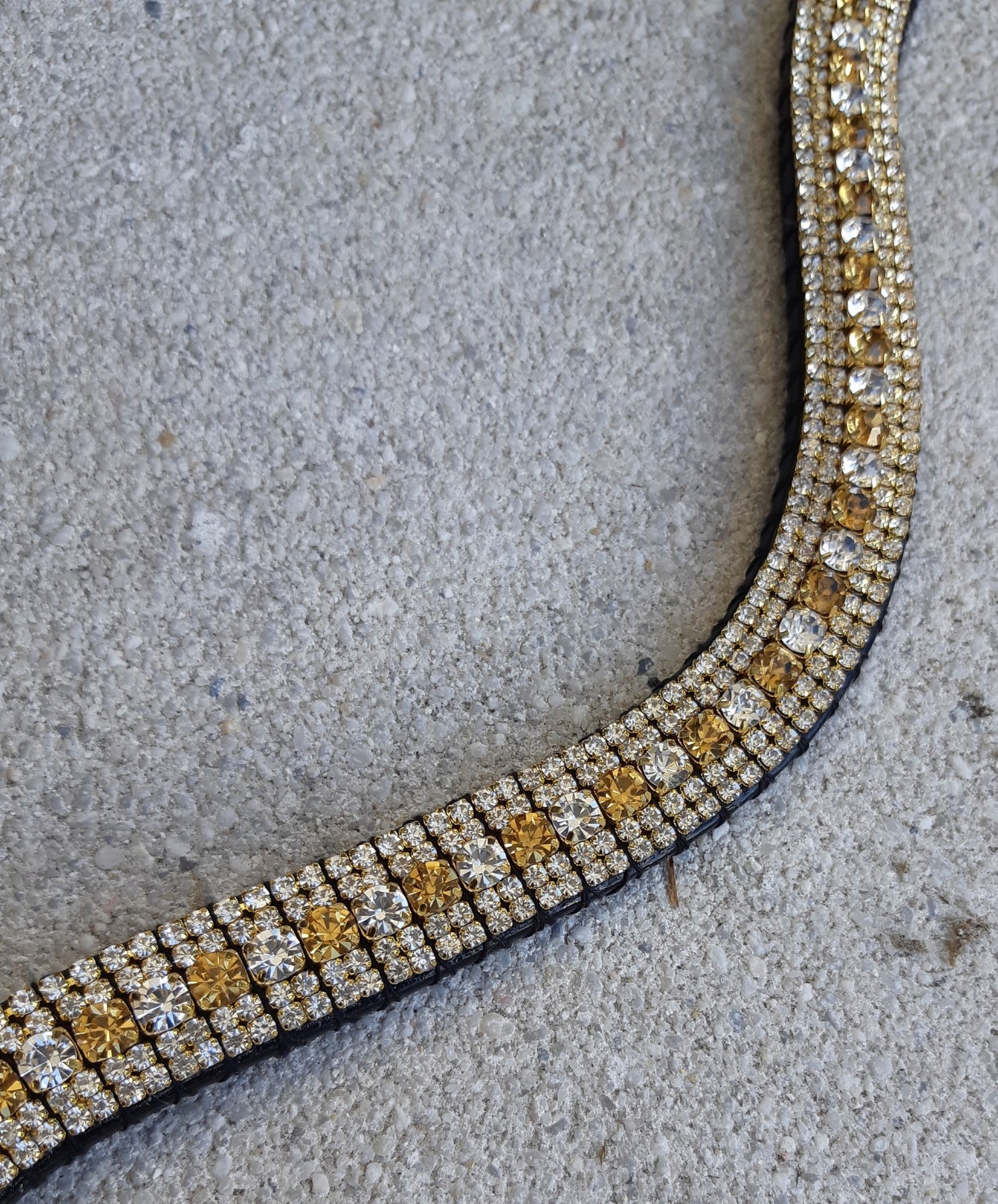 Frontal strass argent et or