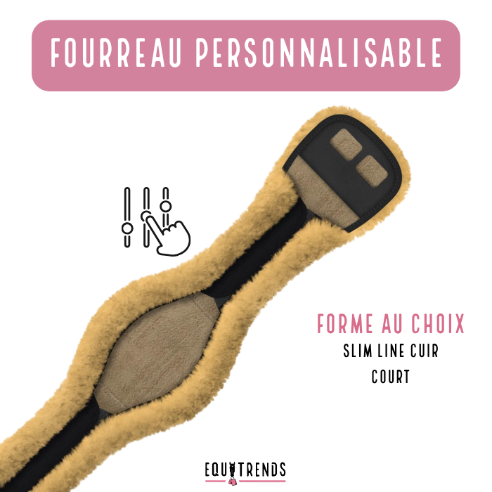 Fourreau de sangle court SLIM-LINE (cuir) PERSONNALISABLE - MATTES