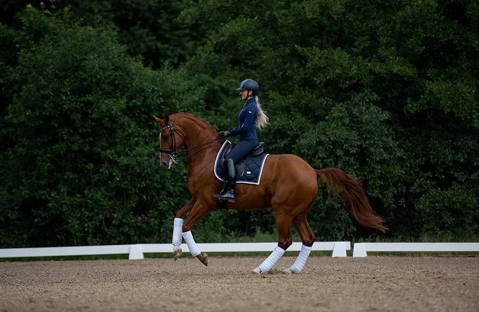 Tapis de selle Midnight white Edge - Equestrian Stockholm