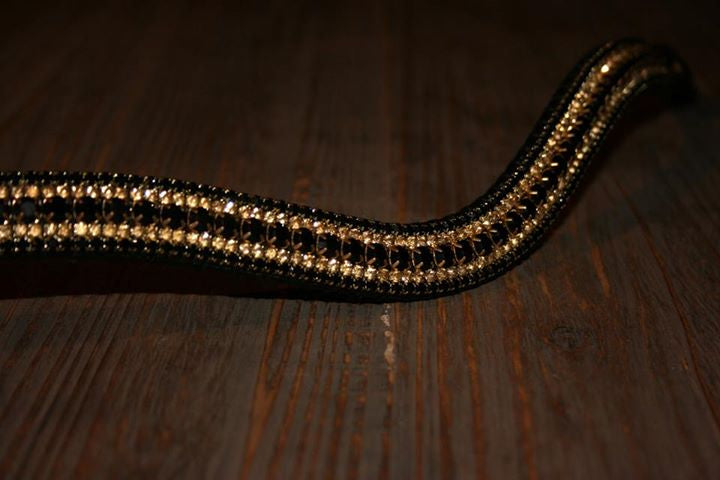 Frontal strass doré et noir