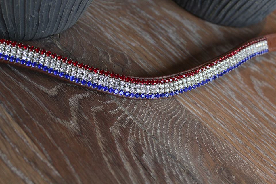 Frontal strass bleu blanc rouge WW