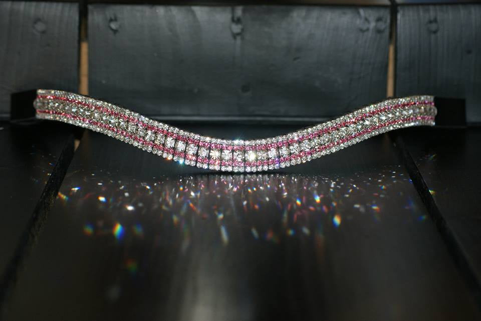 Frontal strass blanc et rose WWF