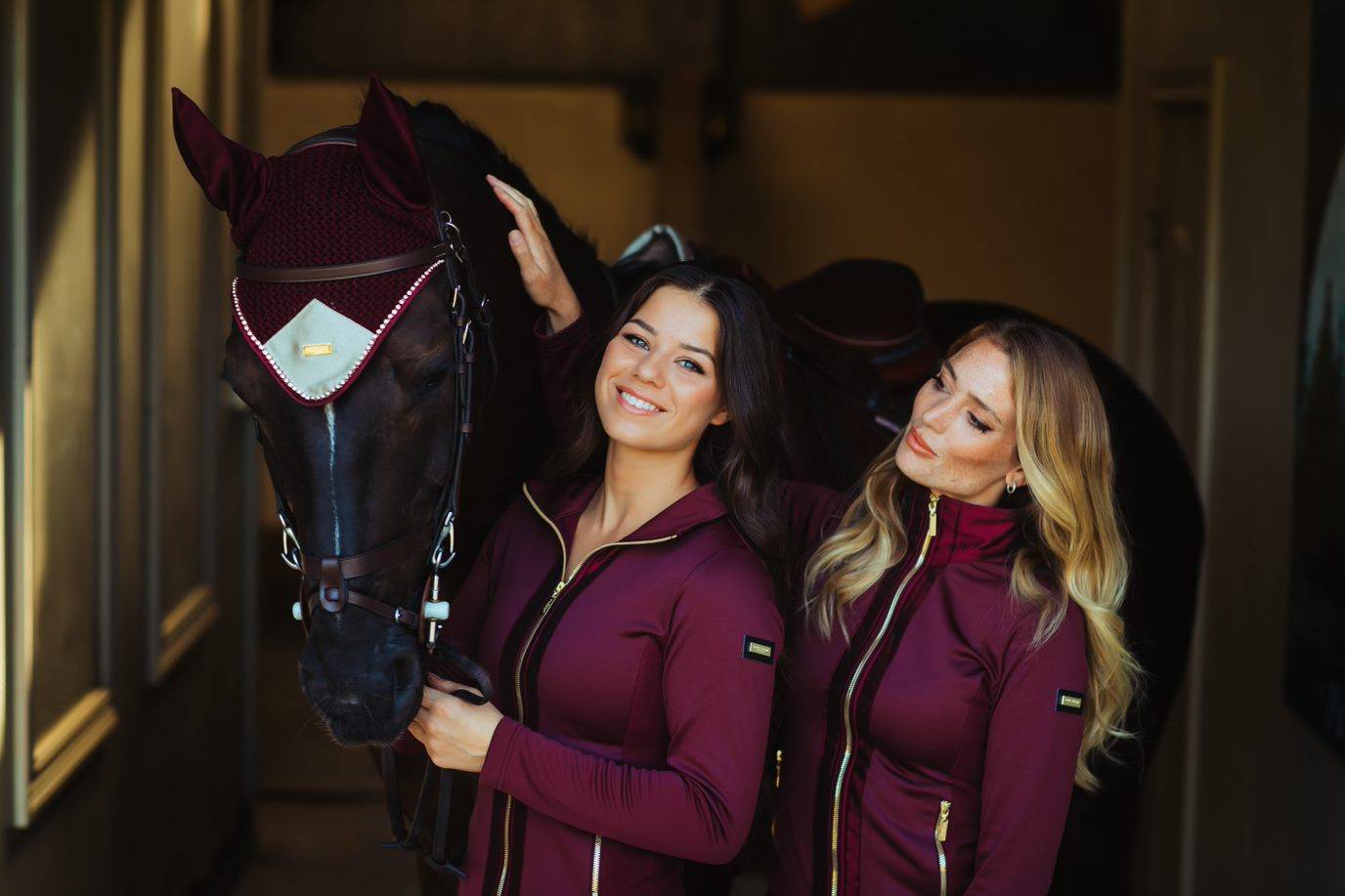 Equestrian Stockholm Fleece Jacket - CRYSTAL MERLOT GOLD