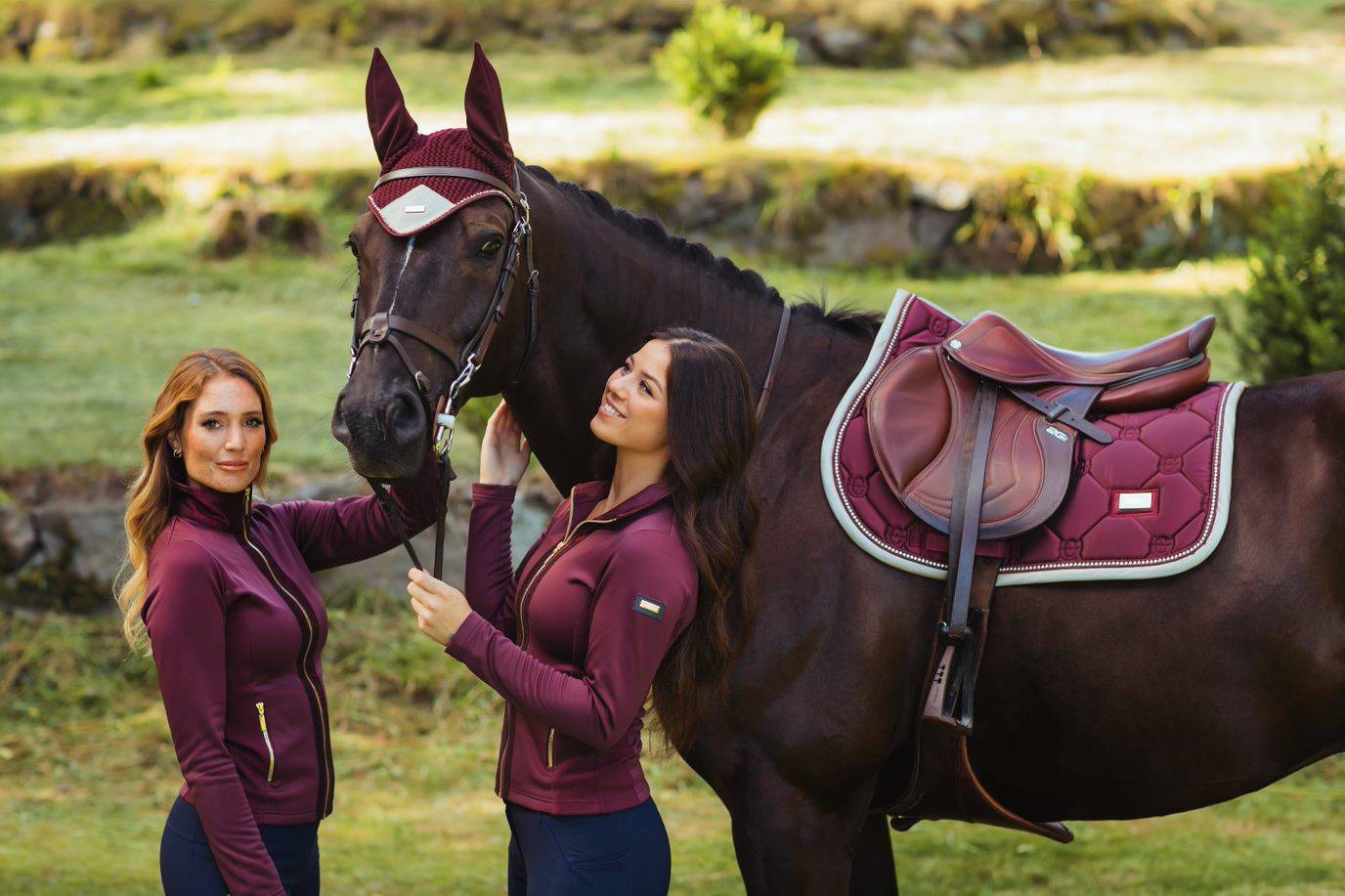 Equestrian Stockholm Fleece Jacket - CRYSTAL MERLOT GOLD