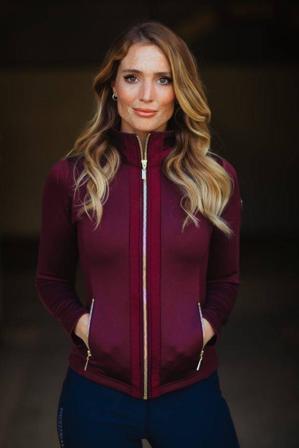 Equestrian Stockholm Fleece Jacket - CRYSTAL MERLOT GOLD