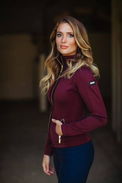 Equestrian Stockholm Fleece Jacket - CRYSTAL MERLOT GOLD