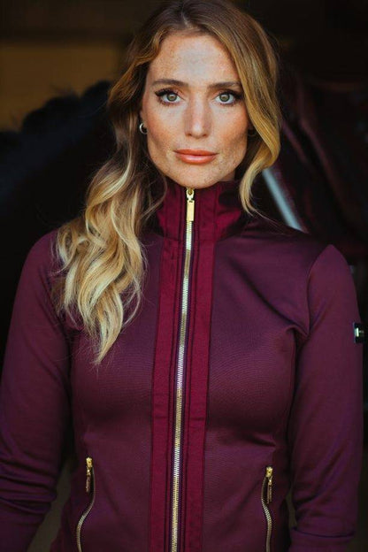 Equestrian Stockholm Fleece Jacket - CRYSTAL MERLOT GOLD