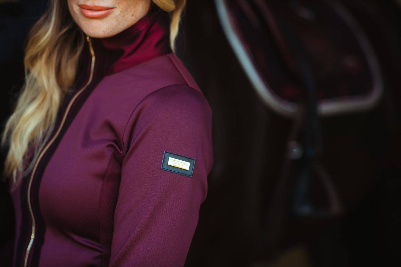Equestrian Stockholm Fleece Jacket - CRYSTAL MERLOT GOLD