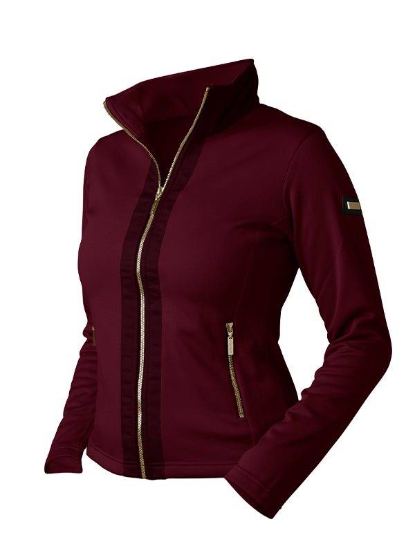 Equestrian Stockholm Fleece Jacket - CRYSTAL MERLOT GOLD