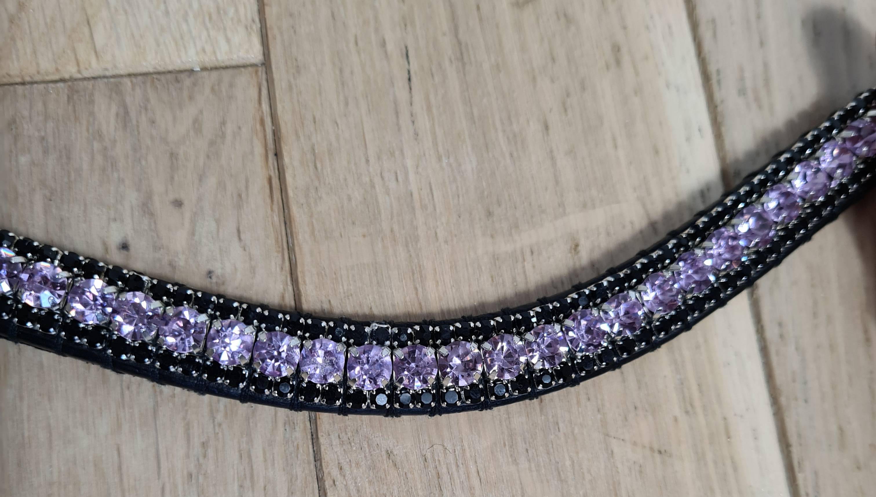 Black and purple rhinestone browband