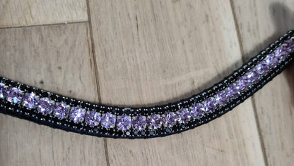 Black and purple rhinestone browband