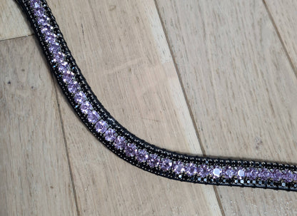 Black and purple rhinestone browband