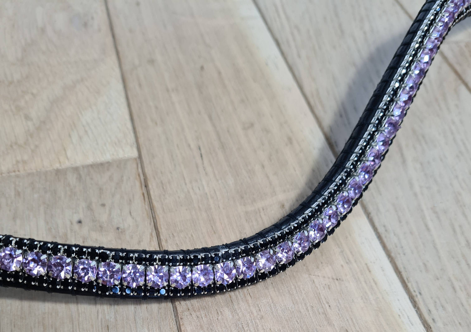 Black and purple rhinestone browband