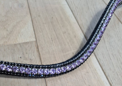 Black and purple rhinestone browband