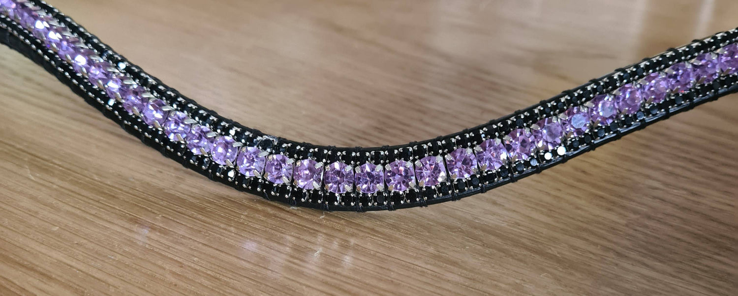 Black and purple rhinestone browband