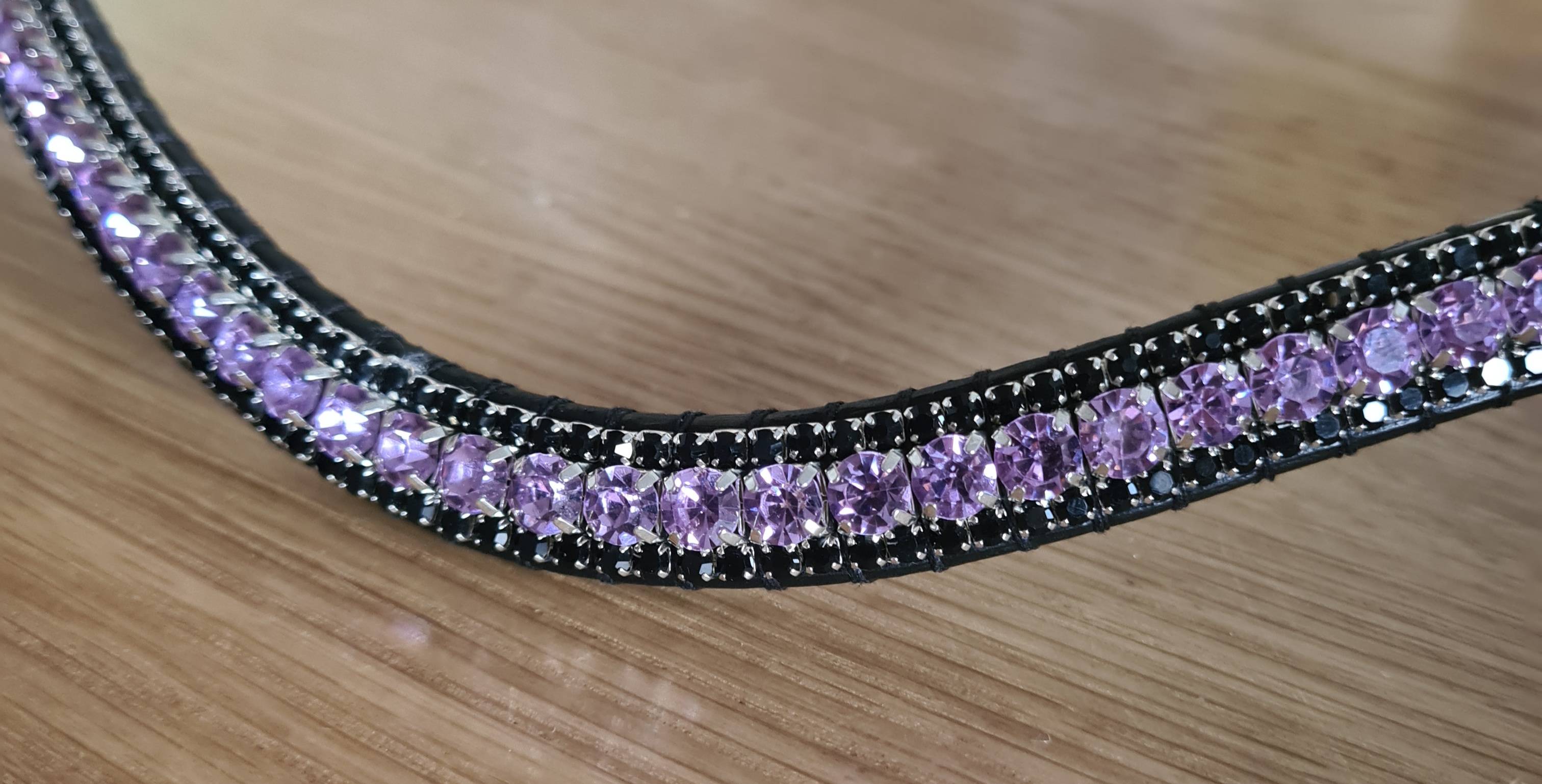 Black and purple rhinestone browband