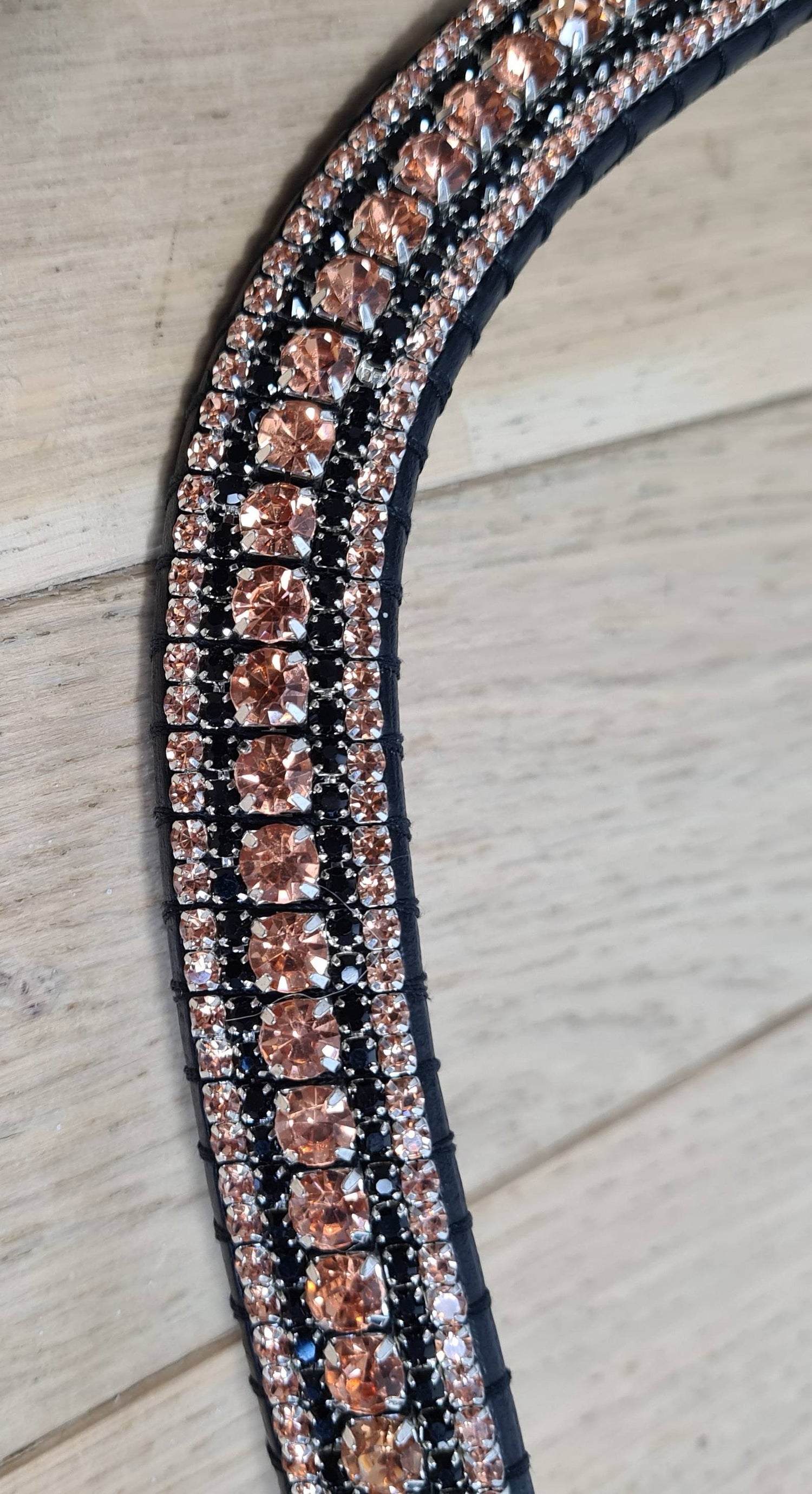 Frontal à strass noir et rosegold