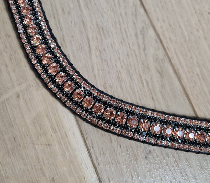 Frontal à strass noir et rosegold